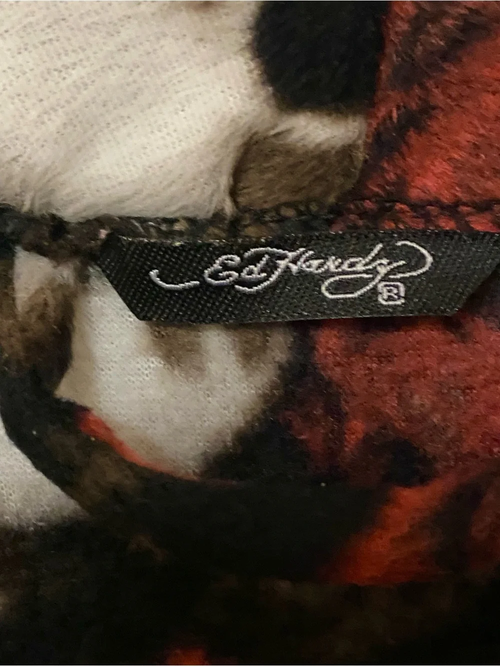 Ed Hardy Skull & Rose Print Unisex Robe - One Size Will Fit Up To XL